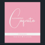 Modern Coquito Food and Beverage Label Set Wijn Etiket<br><div class="desc">Modern typography pink coquito label.</div>