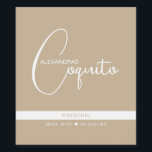 Modern Coquito Food and Beverage Label Set Wijn Etiket<br><div class="desc">Moderne typografie en beige coquito-label.</div>