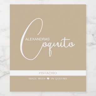 Modern Coquito Food and Beverage Label Set Wijn Etiket