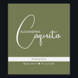 Modern Coquito Food and Beverage Label Set Wijn Etiket<br><div class="desc">Moderne typografie kerstgroen etiket.</div>