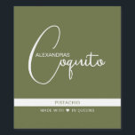 Modern Coquito Food and Beverage Label Set Wijn Etiket<br><div class="desc">Moderne typografie kerstgroen etiket.</div>