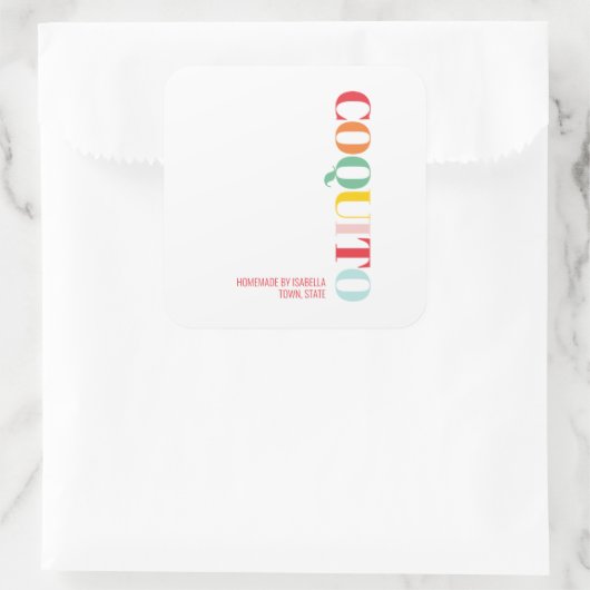 Modern Coquito Kerstmis Vierkante Sticker (Tas)