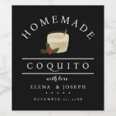Modern Coquito Label Wijn Etiket (Enkel label)