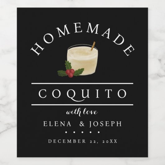 Modern Coquito Label Wijn Etiket (Enkel label)