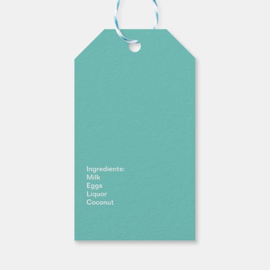 Modern Coquito Recipe Drink Coconut Egg Nog Cadeaulabel (Achterkant)