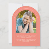 Modern Coral 2 Photo Arch Afstuderen aangekondigd Kaart (Achterkant)