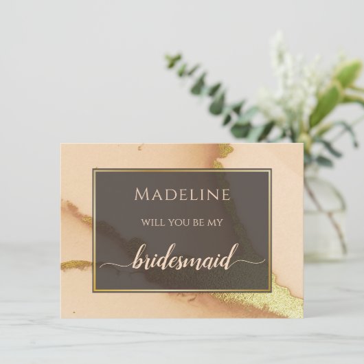 Modern Coral Abstract 💡 Inky Oil Wedding (Staand voorkant)