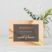 Modern Coral Abstract 💡 Inky Oil Wedding (Staand voorkant)