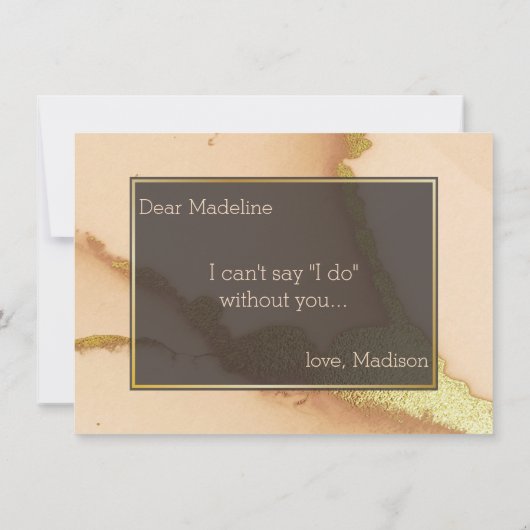 Modern Coral Abstract 💡 Inky Oil Wedding (Achterkant)