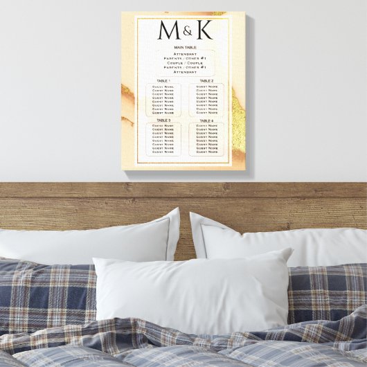 Modern Coral Abstract 💡 Inky Oil Wedding Canvas Afdruk (Insitu (Slaapkamer))