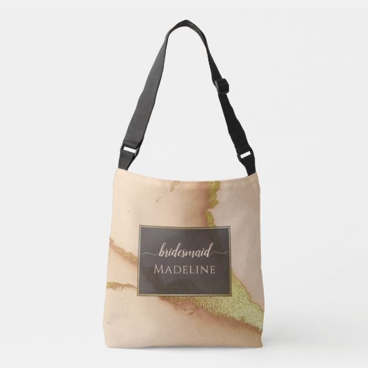 Modern Coral Abstract 💡 Inky Oil Wedding Crossbody Tas (Voorkant)