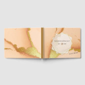 Modern Coral Abstract 💡 Inky Oil Wedding Gastenboek (Volledig)