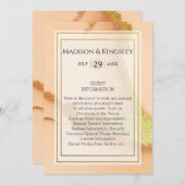 Modern Coral Abstract 💡 Inky Oil Wedding Kaart (Voorkant / Achterkant)