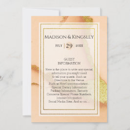 Modern Coral Abstract 💡 Inky Oil Wedding Kaart