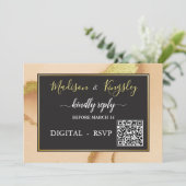 Modern Coral Abstract 💡 Inky Oil Wedding Kaart (Staand voorkant)