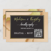 Modern Coral Abstract 💡 Inky Oil Wedding Kaart (Voorkant / Achterkant)