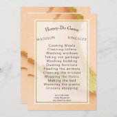 Modern Coral Abstract 💡 Inky Oil Wedding Kaart (Voorkant / Achterkant)