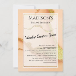 Modern Coral Abstract 💡 Inky Oil Wedding Kaart