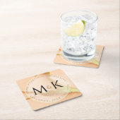 Modern Coral Abstract 💡 Inky Oil Wedding Kartonnen Onderzetters (Insitu)