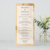 Modern Coral Abstract 💡 Inky Oil Wedding Menu (Staand voorkant)