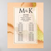 Modern Coral Abstract 💡 Inky Oil Wedding Poster (Voorkant)