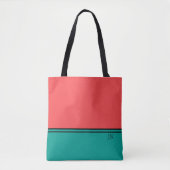 Modern Coral and Aquamarine Monogram Tote Bag (Voorkant)