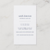 Modern Coral and Navy Stripe Visitekaartje (Achterkant)