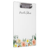 Modern Coral and Peach Waterverf Flowers Monogram Klembord (Rechts)
