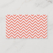 Modern Coral and White Chevron Pattern Visitekaartje (Achterkant)