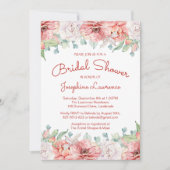 Modern Coral Blush Roze Bloemen Vrijgezellenfeest Kaart (Voorkant)