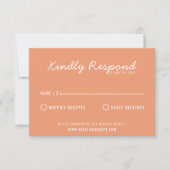Modern Coral Bright Whimsical Summer Wedding RSVP Kaartje (Voorkant)
