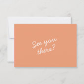 Modern Coral Bright Whimsical Summer Wedding RSVP Kaartje (Achterkant)