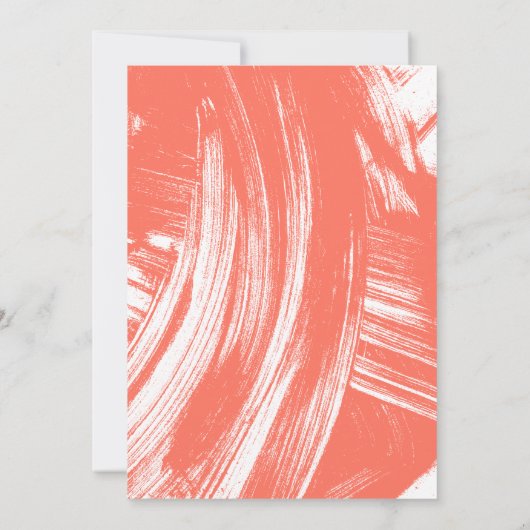 Modern Coral Brush Script Graduation Party Kaart (Achterkant)