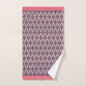 Modern Coral Gray Ikat Pattern Bad Handdoek (Handdoek)