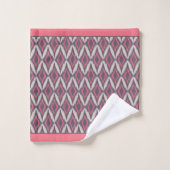 Modern Coral Gray Ikat Pattern Bad Handdoek (Wasdoekje)