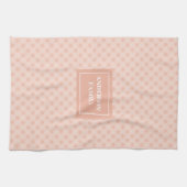 Modern Coral Kitchen Towel Personalized Plaid Gift Theedoek (Horizontaal)