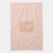 Modern Coral Kitchen Towel Personalized Plaid Gift Theedoek (Verticaal)