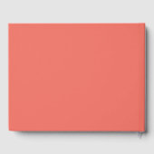 Modern Coral Minimalist Script Wedding Guest Book Gastenboek (Achterkant)