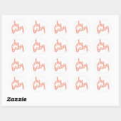 Modern Coral Oh Baby Sticker (Vel)