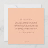 Modern Coral Peach Love and Thanks Wedding Bedankkaart (Achterkant)