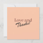Modern Coral Peach Love and Thanks Wedding Bedankkaart (Voorkant)