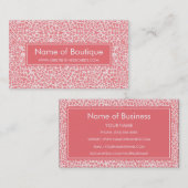 Modern Coral Pink Leopard Print Boutique Visitekaartje (Voorkant / Achterkant)
