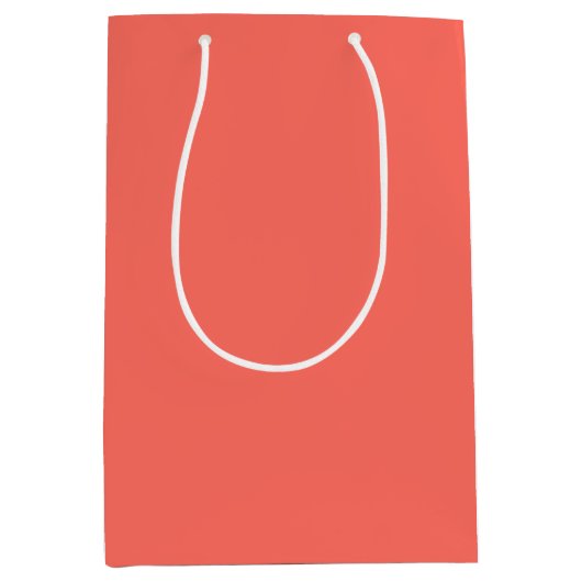 Modern Coral roze Plain Solid Kleur Medium Cadeauzakje (Voorkant)