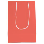 Modern Coral roze Plain Solid Kleur Medium Cadeauzakje (Achterkant)