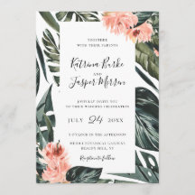 Modern Coral Tropics Lijst Wedding