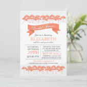 Modern Coral Umbrella Vrijgezellenfeest Kaart (Staand voorkant)