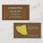 Modern Cork Board wood lijst Visitekaartje (Voorkant / Achterkant)