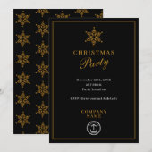 Modern Corporate Business Christmas Party Gold Kaart (Voorkant / Achterkant)