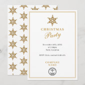Modern Corporate Business Christmas Party Gold Kaart (Voorkant / Achterkant)