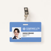 Modern Corporate Business Personeel ID Badge (Voorkant met clip)